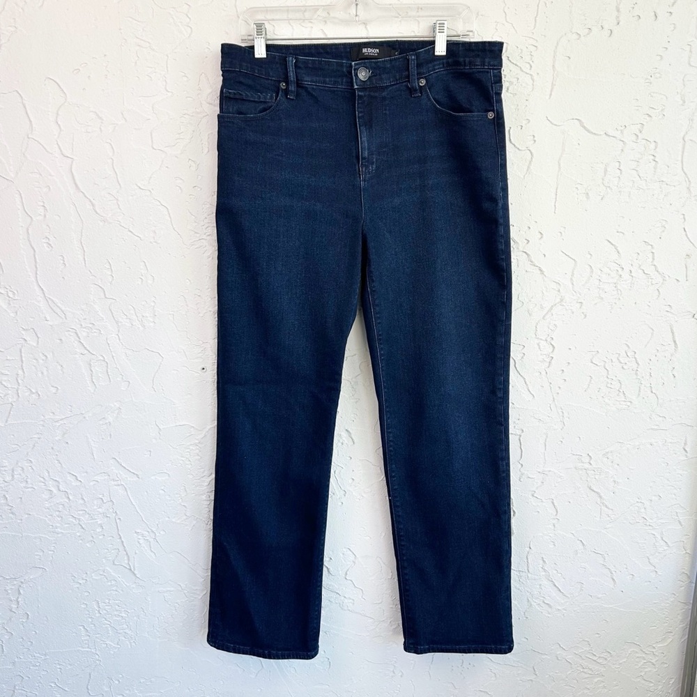 Hudson Dark Wash Straight Leg Jeans Size 12 Classic Minimalist